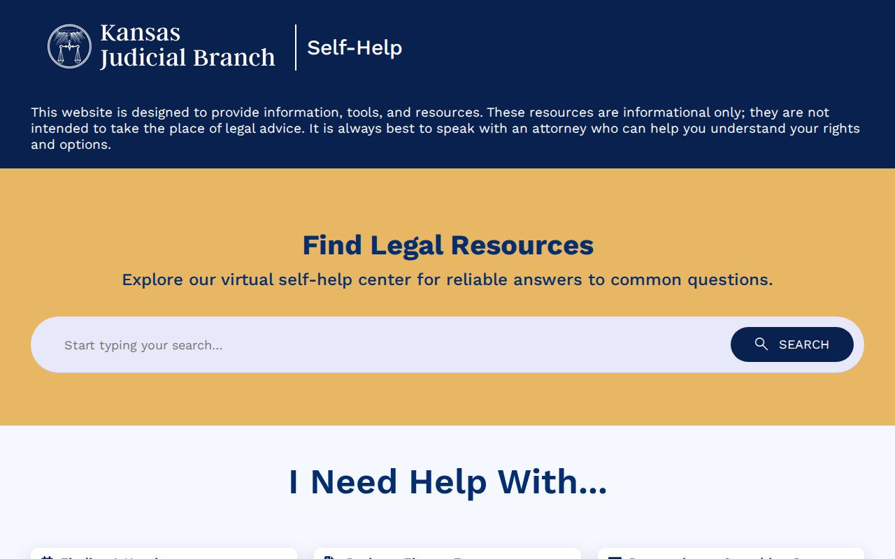 Wyandotte County case search Kansas self-help portal