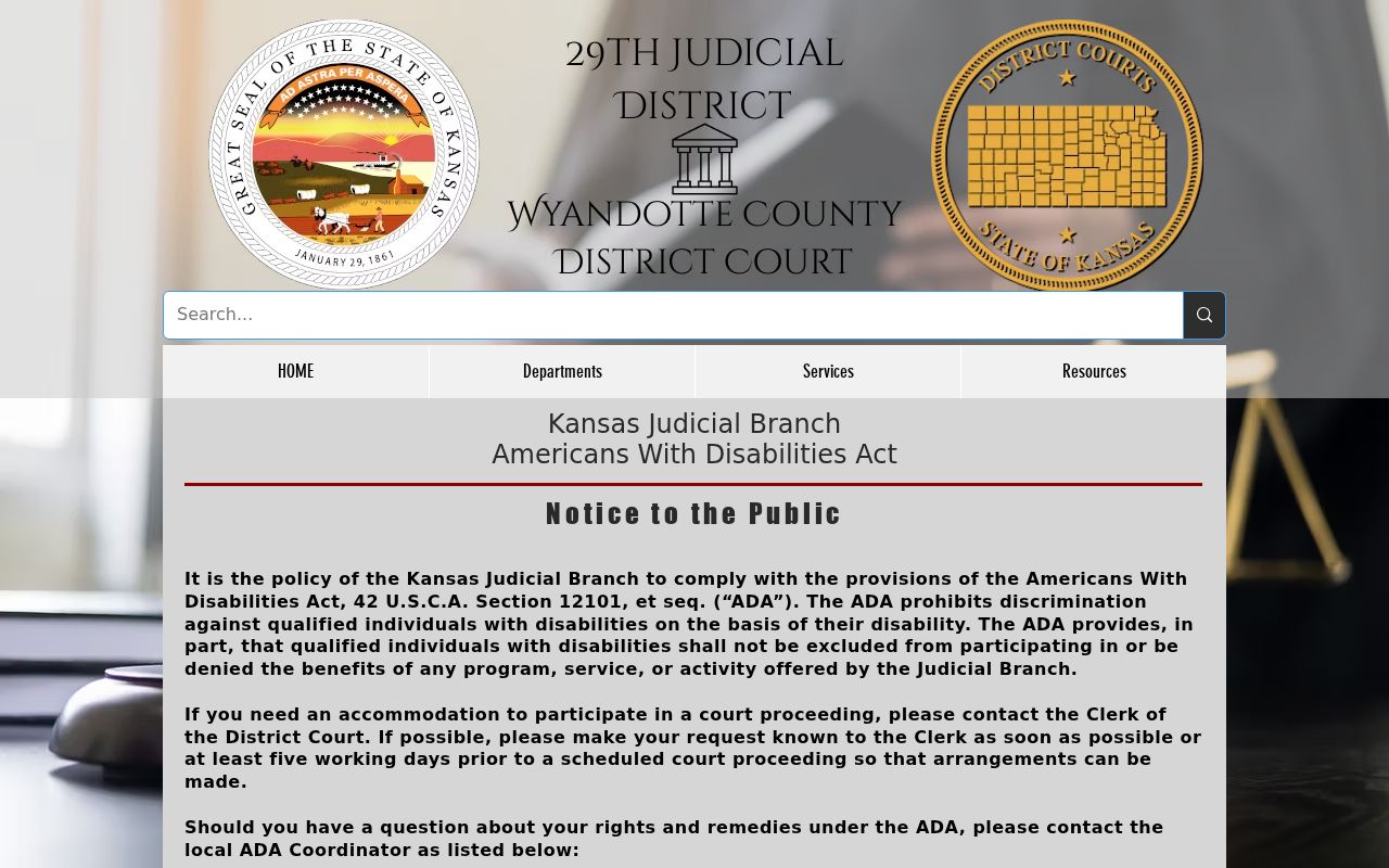Wyandotte County court ADA accommodation guidance