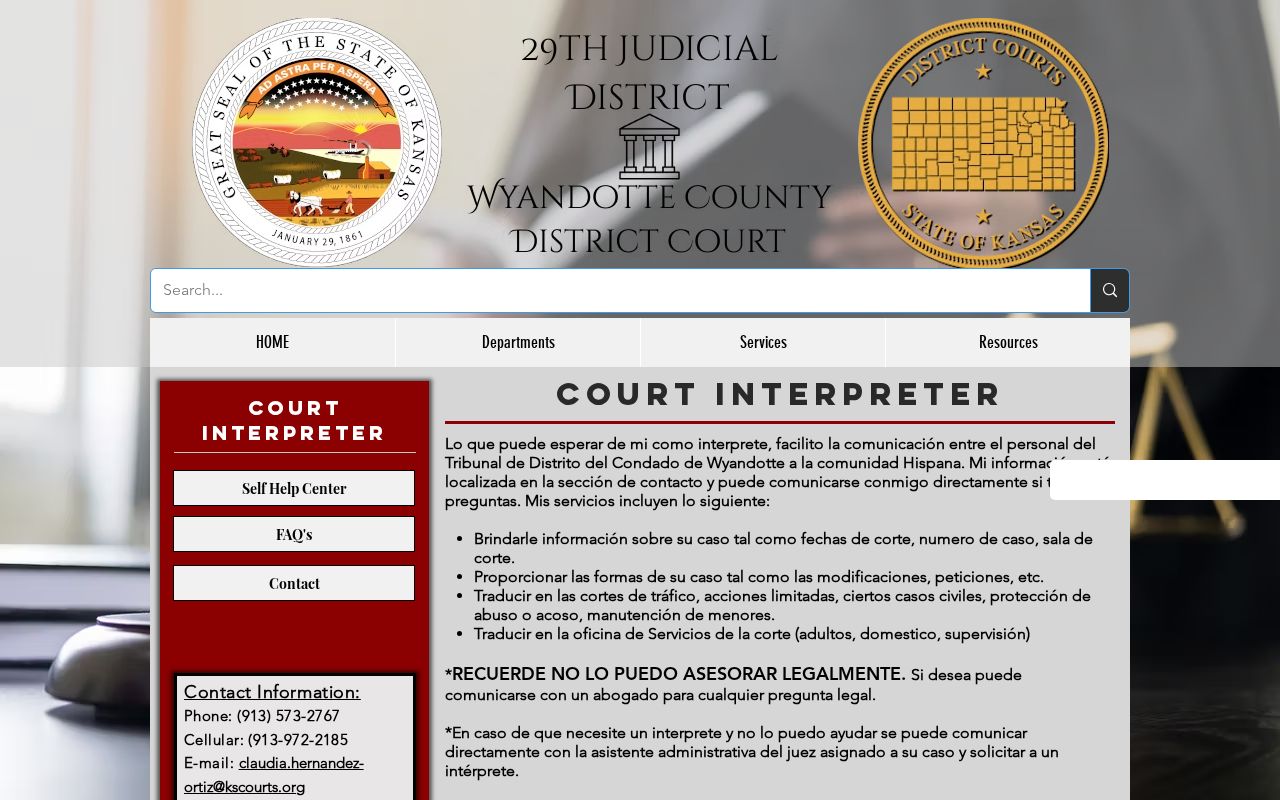 Wyandotte County court interpreter assistance page