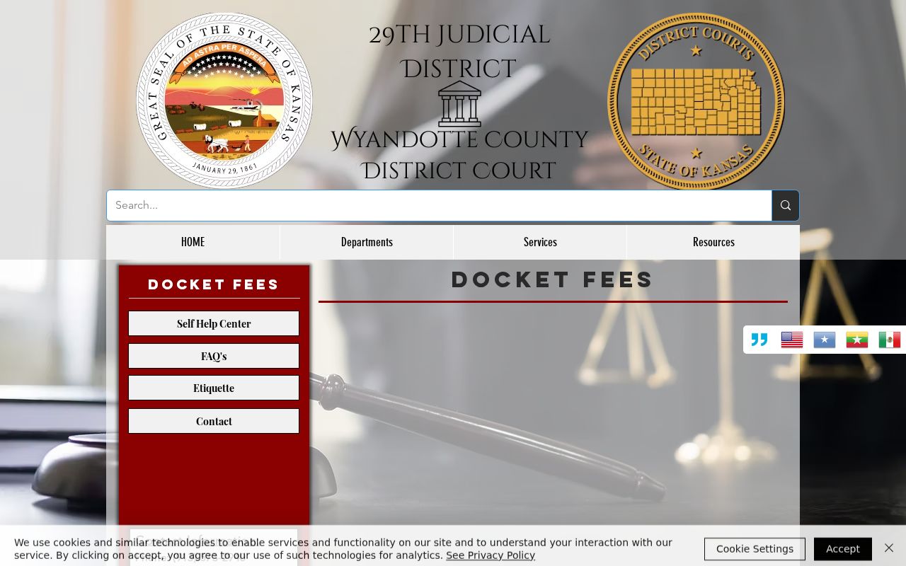 Wyandotte County court records local docket fee page