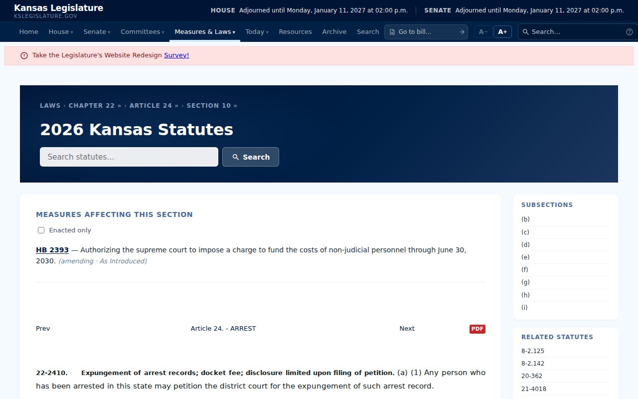 Kansas criminal expungement statute for Wyandotte County records