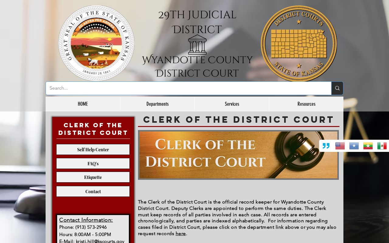 Wyandotte County Clerk of the District Court records information